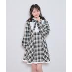 ワンピース 配色ヨークチェックワンピース