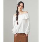 ショッピングオフショルダー ブラウス シャツ ラッフル オフショルダー ブラウス レディース