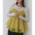 ショッピングキャミソール キャミソール フラワーモチーフ チュールキャミソール