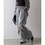 パンツ スウェット切替ワイドパンツ レディース