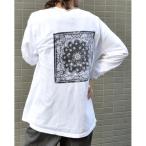 ショッピングバンダナ tシャツ 「MODISH GAZE」バンダナ プリント ロンT 天竺 ピグメント加工 メンズ レディース