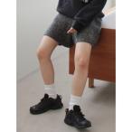 パンツ カラーネップニットハーフパンツ レディース