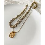 ネックレス 金属アレルギー対応 サージカルステンレス/316L 英字プレート2連ネックレス レディース