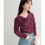 tシャツ ドレープベロアプルオーバー レディース