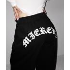 スウェットパンツ ジャージ グランジロゴバックプリントスウェットワイドパンツ / grunge logo back print sweat wide