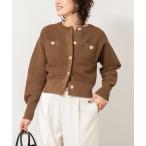 カーディガン 「手洗い可能」鹿の子編みクルーネックカーディガン レディース