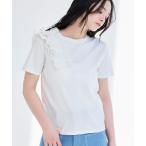 ショッピングサンヨー tシャツ 「マルチシーン」ショルダープリーツギャザーT レディース