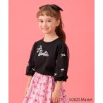tシャツ 「Barbie(TM)」リボン 七分袖Tシャツ キッズ 子供服 女の子