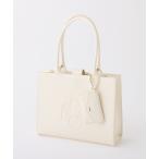 トートバッグ A4サイズ収納/ロゴモチーフエンボストートバッグ レディース