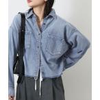 ブラウス シャツ 「追加」ライトオンスデニムクロップドシャツ レディース