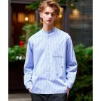 ショッピングバンド シャツ バンドカラー ロンストシャツ メンズ