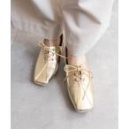 パンプス スクエアーレースアップパンプス