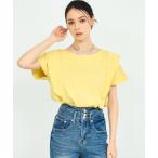 tシャツ フリル スリーブ Tシャツ レ