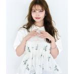 tシャツ カスミソウ刺繍Tシャツ レディース