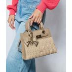 ショッピングショルダーストラップ ショルダーバッグ バッグ 「dazzlin/ダズリン」リボンキーチャーム付 ギャザーシャーリング　ハンドバッグ　ショルダーストラップ付 レディース