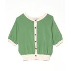 [DISCOAT] короткий рукав вязаный FREE зеленый женский 