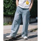 ジーンズ FREAK’S STORE/フリークスストア ストレートシルエット ワイド ダブルニーデニム メンズ