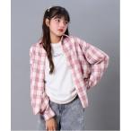 ブラウス シャツ チェックルーズシャツ キッズ 子供服 女の子