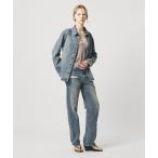  брюки [ATTISESSION] тонкий распорка Denim брюки женский 