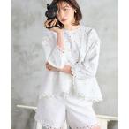 パンツ Cabbage フラワーパターン刺繍ショートパンツ レディース