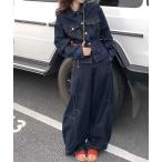 ショッピングワイドパンツ セットアップ デニムジャケット＆ワイドパンツ レディース