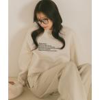 ショッピング裏起毛 トレーナー スウェット バイカラーメッセージロゴスウェット/裏起毛 レディース