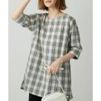 チュニック サッカー素材チェック柄チュニック