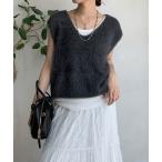 ニット セーター 「WEB限定」シャギーニットVベスト レディース