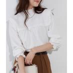 ブラウス シャツ シャーリングフリルブラウス レディース