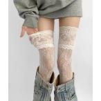 ショッピングニーハイ 靴下 「 Port / ポート 」 総レース カラー ニーハイソックス # レディース メンズ