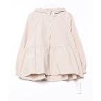 ショッピングヘムフレアフーディブルゾン 「Pierrot」 ジップアップブルゾン M ライトグレー レディース