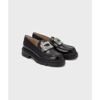 シューズ CORSO ROMA ラインストーンローファー レディース