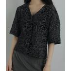 ブラウス シャツ Vneck Dot Blouse レディース