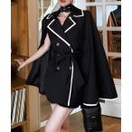 コート アウター パイピングケープトレンチジャケット レディース