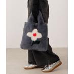 ショッピングハンドバッグ ハンドバッグ 花モチーフファーバッグ