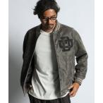 スタジャン 「WEB限定アイテム」FAKE SUEDE VARSITY JACKET:フェイクスウェード バーシティジャケット スタジャン メンズ