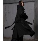 ショッピングベルト トレンチコート コート 「ERAR」ジップアームダブルベルトデザインオーバーサイズメルトントレンチコート メンズ レディース