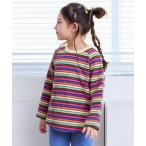 tシャツ ふわリブラグランボーダーカットソ− キッズ 子供服 男の子 女の子