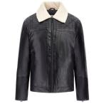 ムートンジャケット ムートンコート PU Leather Quilting Motif Jacket メンズ