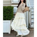 ショッピングマキシ ワンピース 「くるみ×Cherir Mignonコラボ」Bloomy frill set one-piece