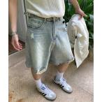 ジーンズ ダメージデニムハーフパンツ メンズ レディース