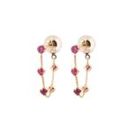 ピアス ルビーチェーンフープピアス レディース