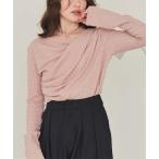 tシャツ ドレープデザインロングスリーブトップス レディース