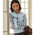 ニット セーター ショール付きマルチボーダーニット レディース
