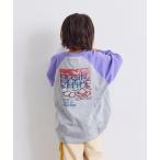 tシャツ 前後プリントラグランロンティー キッズ 子供服 男の子 女の子