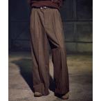 ショッピングベージュ スラックス Jacquard baggy slacks / ジャガードバギースラックス メンズ
