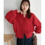 カーディガン モヘアタッチスカシカーディガン レディース