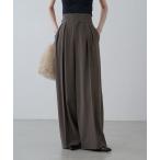 スラックス パンツ サイドベルトワイドパンツ レディース