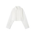 ブラウス シャツ ピンタックデザインクロップドドレスシャツ レディース