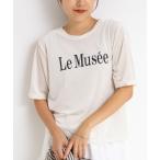 tシャツ シアートリコットベロアプリントTシャツ レディース